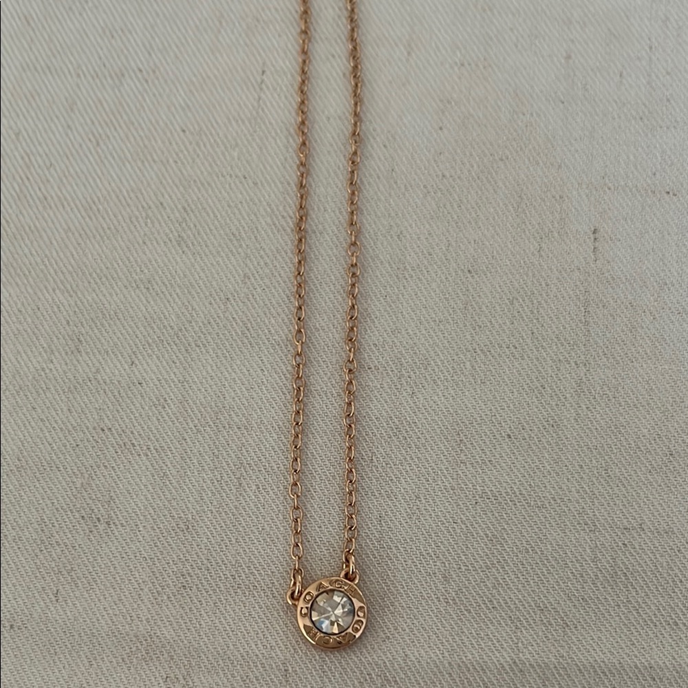 Elegant Rose Gold Necklace with Crystal Pendant